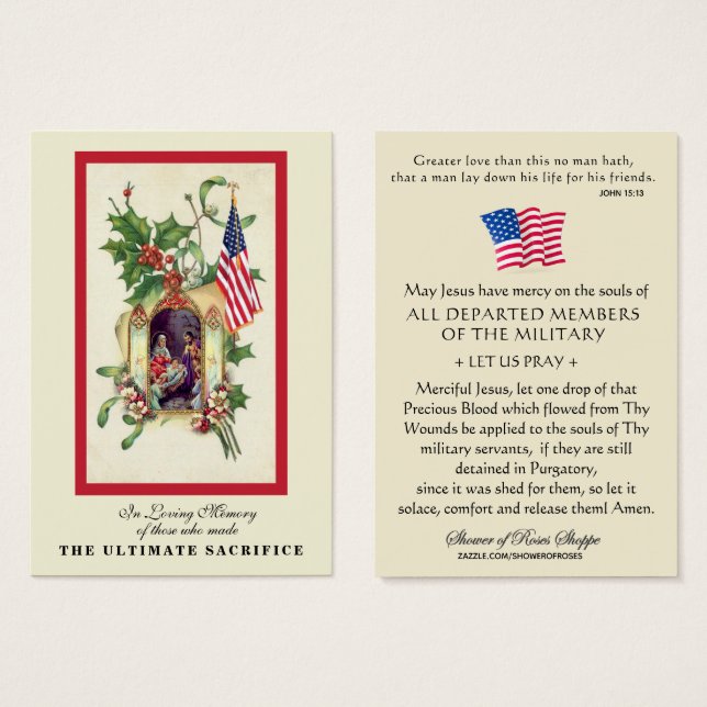 Christmas Military Remembrance Memorial Religious (Front & Back)