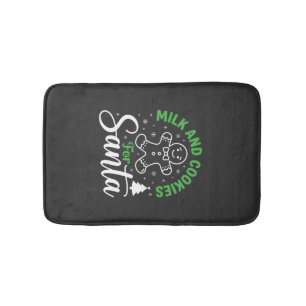 Christmas Milk and Cookies for Santa Bath Mat