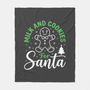 Christmas Milk and Cookies for Santa Fleece Blanket