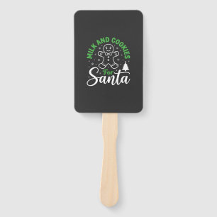 Christmas Milk and Cookies for Santa Hand Fan