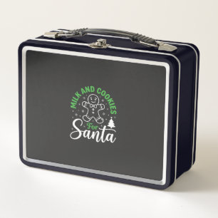 Christmas Milk and Cookies for Santa Metal Lunch Box
