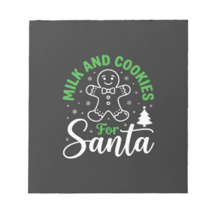 Christmas Milk and Cookies for Santa Notepad