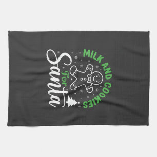 Christmas Milk and Cookies for Santa Tea Towel