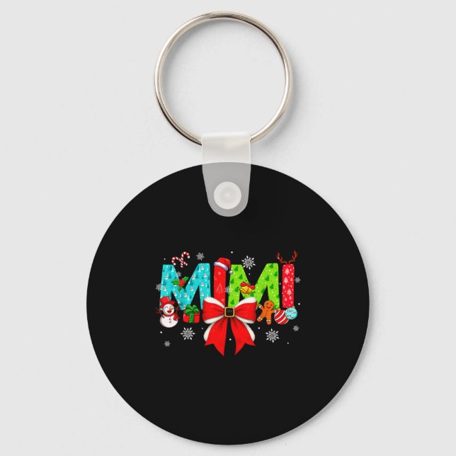 Christmas Mimi Coquette Bow Mimi Christmas T Shirt Key Ring (Front)