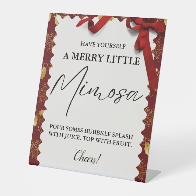 Christmas Mimosa bar Sign  Family Brunch  (Front)