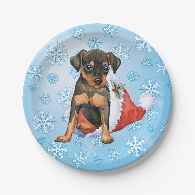 Christmas Min Pin Paper Plate (Front)