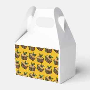 Christmas Mince Pie on a Golden Yellow Background  Favour Box