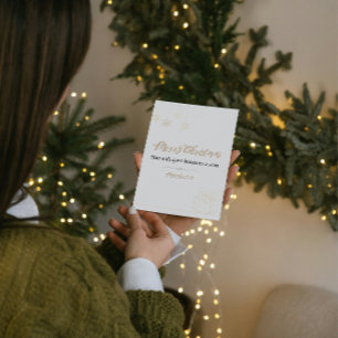 Christmas Mini Card – Gold Line Art (Matt. 1:21)