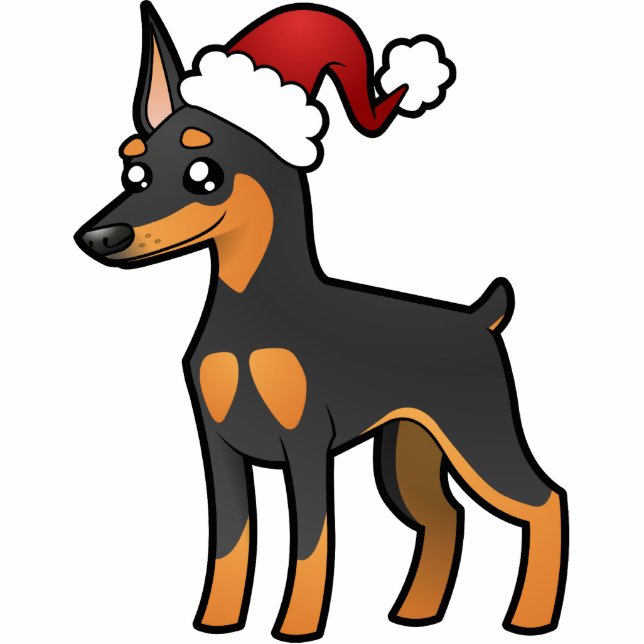 Christmas Miniature Pinscher / Manchester Terrier Photo Sculpture Decoration (Front)