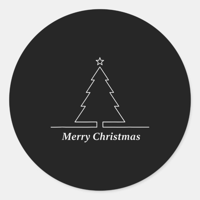 Christmas Minimal Merry Christmas Xmas Holiday  Classic Round Sticker (Front)