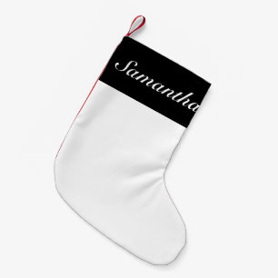 Christmas Minimalist Classic Black White Small Christmas Stocking