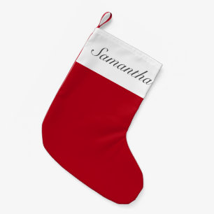 Christmas Minimalist Classic Red White Small Christmas Stocking