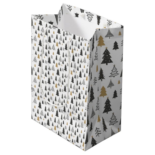 Christmas Minimalist Holiday Packaging Medium Gift Bag (Front Angled)