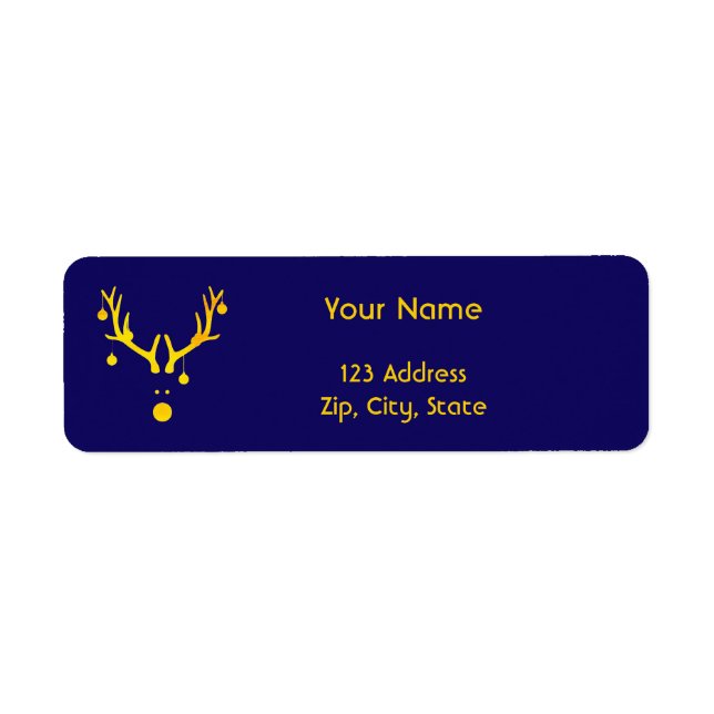 Christmas minimalist modern reindeer gold blue (Front)