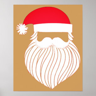 Christmas Minimalist Modern Santa Poster