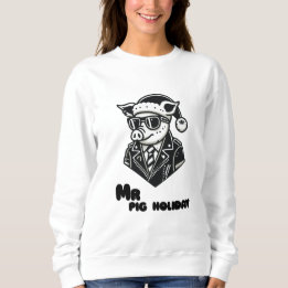 Christmas minimalist Mr pig holiday Sweatshirt