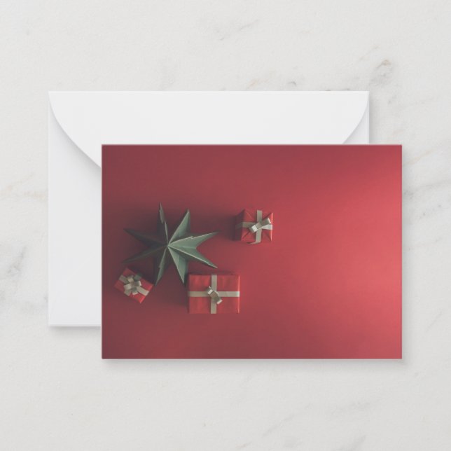 Christmas minimalist paper art Flat Note Card (Front)