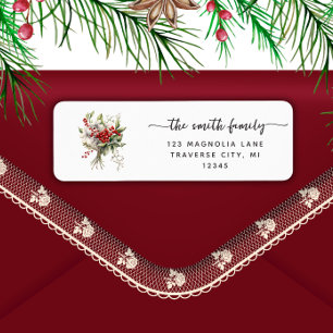 Christmas minmalist mistletoe red berries