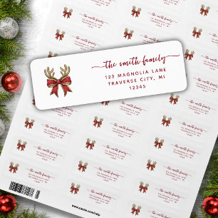 Christmas minmalist reindeer return address labels