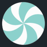 CHRISTMAS MINT CANDY CLASSIC ROUND STICKER<br><div class="desc">Christmas candy part of the cute cookies and cocoa christmas collection</div>