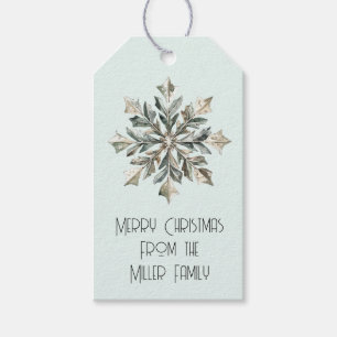 Christmas Mint Champagne Snowflake Gift Tags