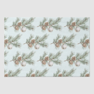 Christmas Mint Pine Cones Branch Ornament Tissue Paper