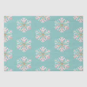 Christmas Mint Pink Snowflakes  Tissue Paper