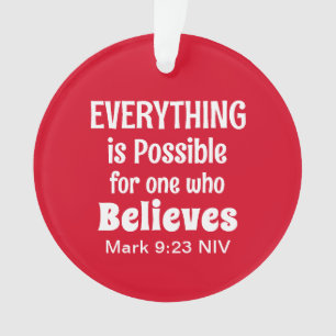 Christmas Miracle Bible Verse Christian Faith Red  Ornament