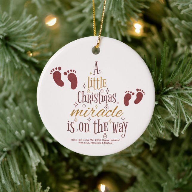  Christmas Miracle Pregnancy Announcement Ceramic Tree Decoration (Tree)