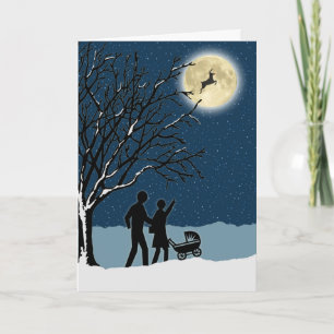 Christmas Miracles for Family, Deer in the Moon Holiday Card