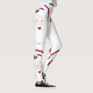 Christmas Miracles Happen Vintage Santa Leggings