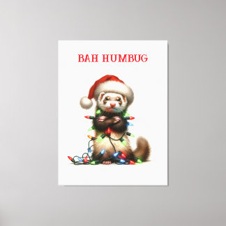 Christmas Mischief Ferret tangled Canvas Print