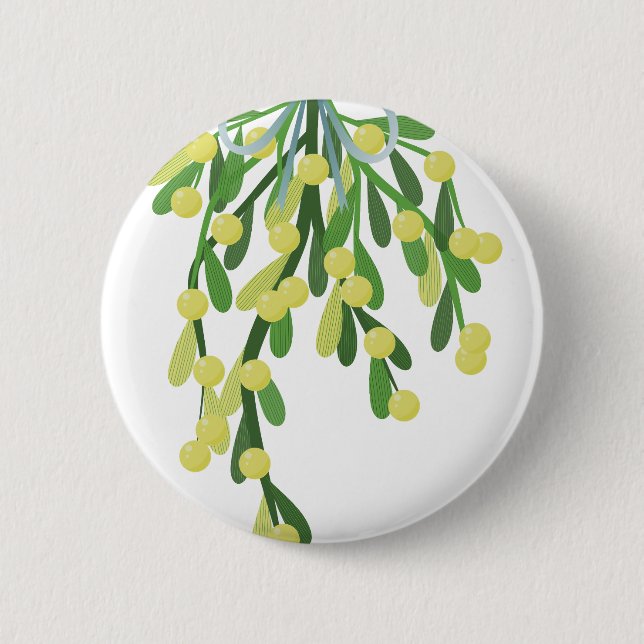 christmas mistletoe 6 cm round badge (Front)