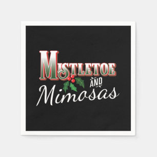 CHRISTMAS MISTLETOE AND MIMOSAS PAPER DECOUPAGE NAPKIN