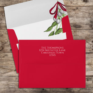 Christmas Mistletoe Botanical Greenery Festive Envelope