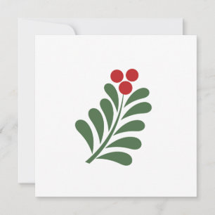 Christmas mistletoe branch invitation