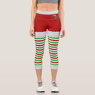 Christmas Mistletoe Capri Leggings