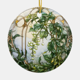 Christmas Mistletoe Ceramic Tree Decoration