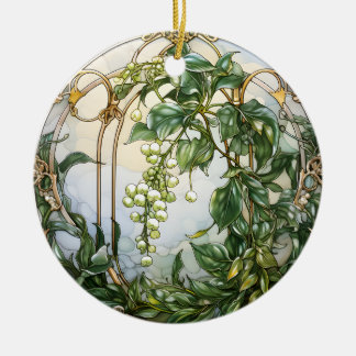 Christmas Mistletoe Ceramic Tree Decoration