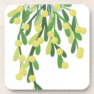 christmas mistletoe coaster