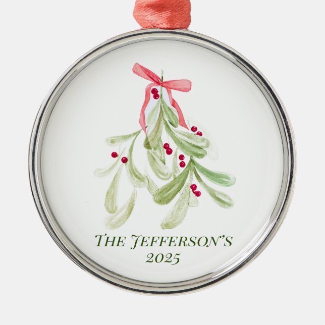 Christmas mistletoe cocktail napkins  metal tree decoration (Front)