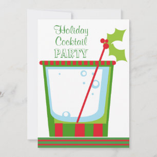 Christmas Mistletoe Cocktail Party Invitation