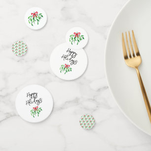 Christmas Mistletoe Festive HAPPY HOLIDAYS Kiss Me Confetti