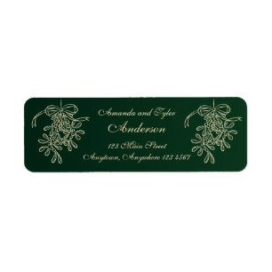 Christmas Mistletoe Green Return Address