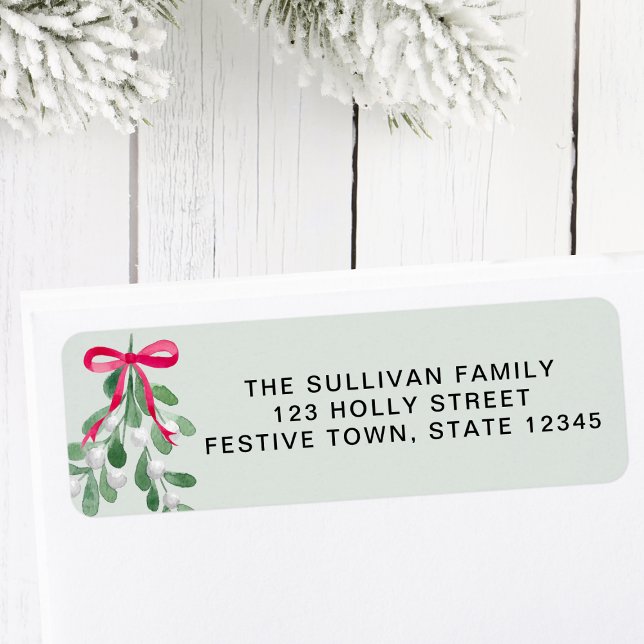 Christmas Mistletoe Green Return Address  (Creator Uploaded)