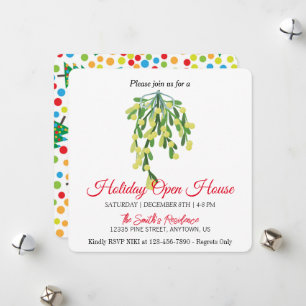 Christmas mistletoe holiday card