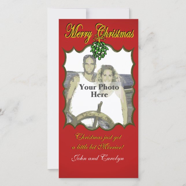 Christmas Mistletoe Holiday Card (Front)