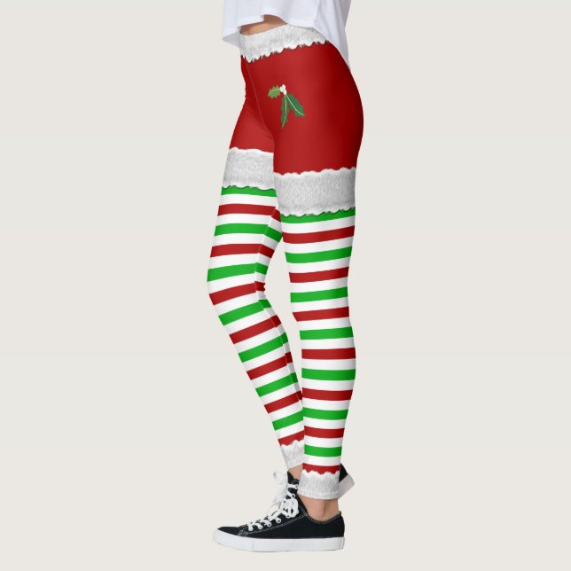Christmas Mistletoe Leggings (Left)