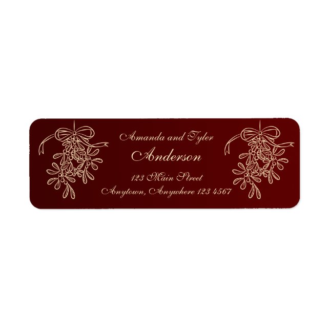 Christmas Mistletoe Red Return Address (Front)