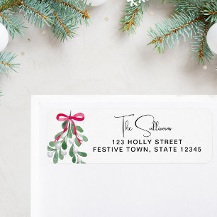 Christmas Mistletoe Return Address 